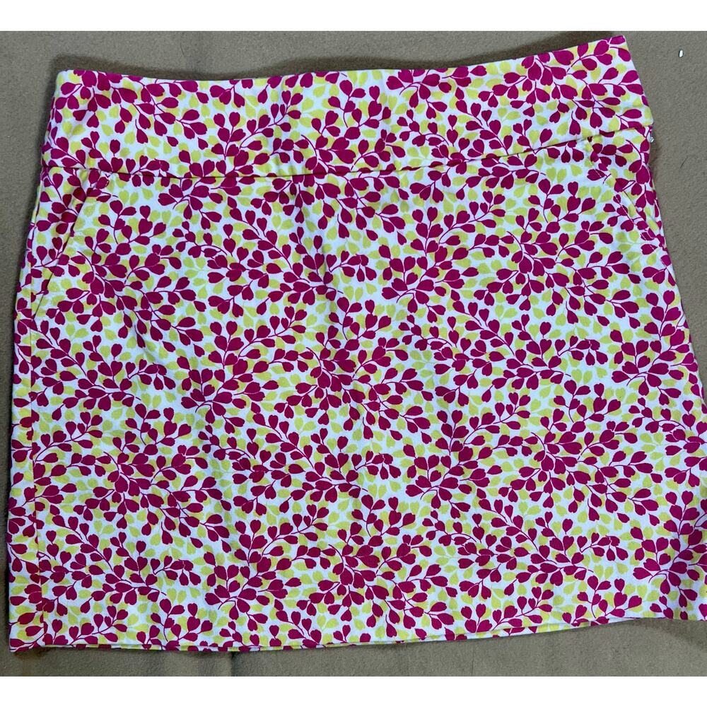 J. Crew Mini‎ Skirt Y2K Cottagecore Floral Coquette Pink Green Womens Size 8